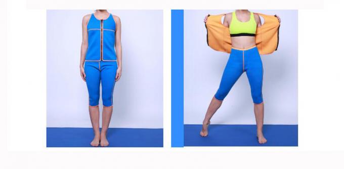 Le néoprène bleu amincissant le pantalon court de chemise de dessus de réservoir de perte de poids de costume de sauna de costumes